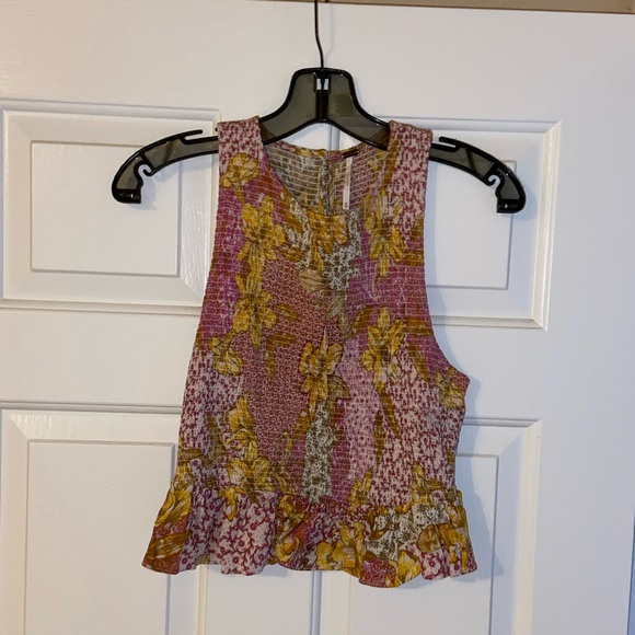 Free People Smocked Printed Top - Picture 1 of 5